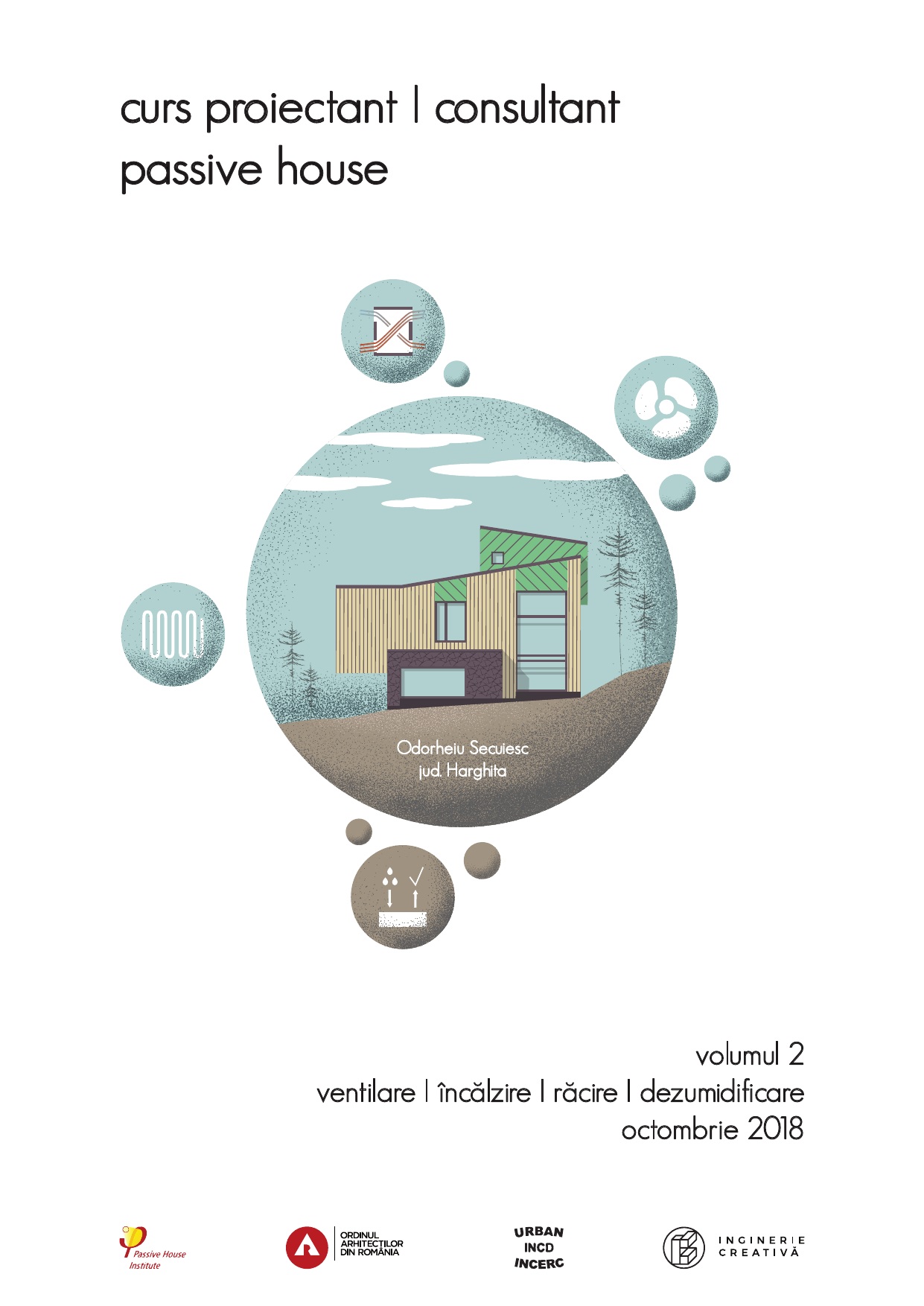 Passive House course volume 2 cover: ventilation, heating, cooling and dehumidification